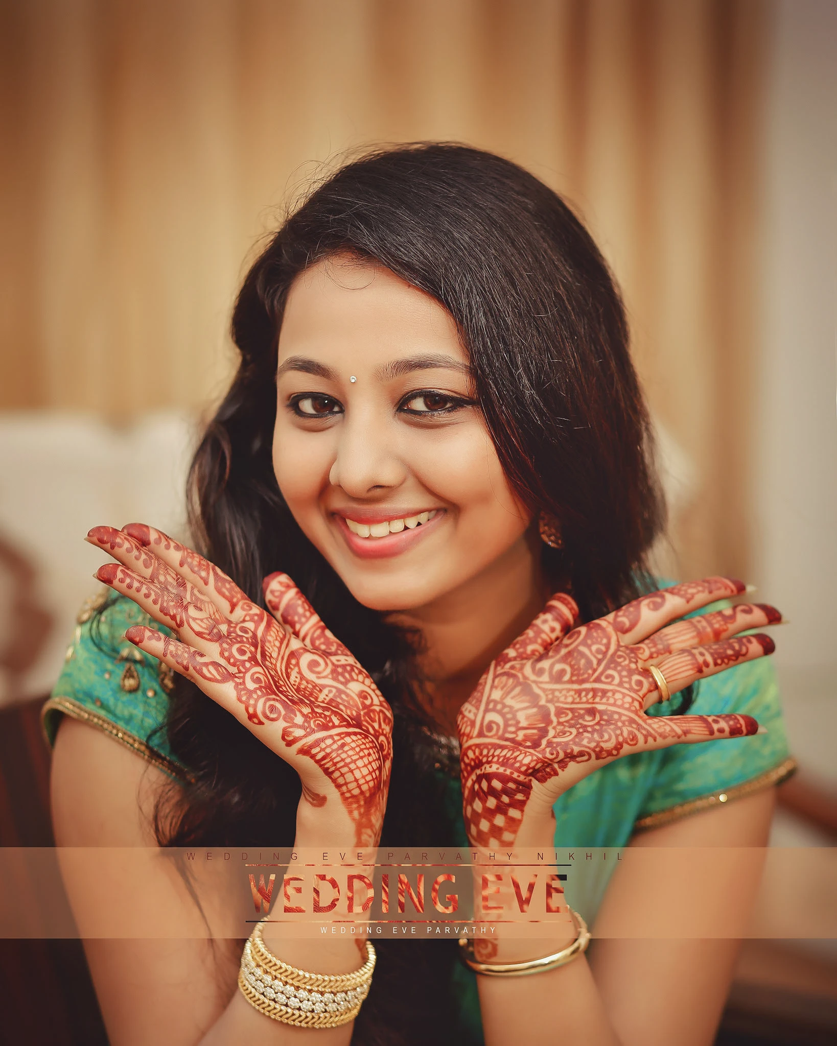 Artistic portrait of a bride at her Palakkad wedding.
