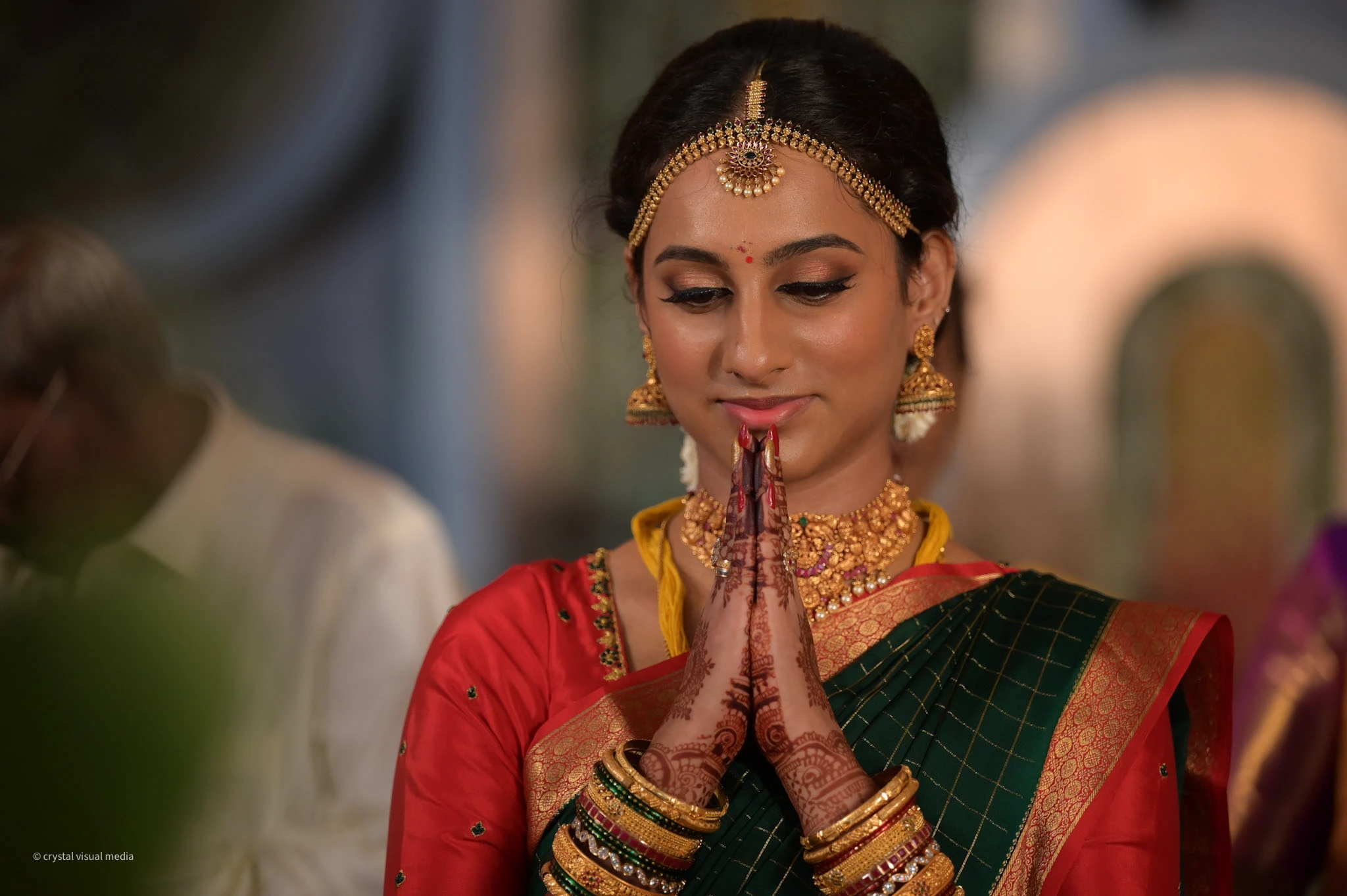 Beautiful bride at a destination wedding in Kerala.