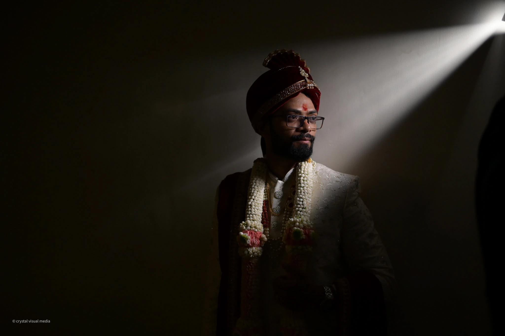 Groom at a destination wedding in Kerala.