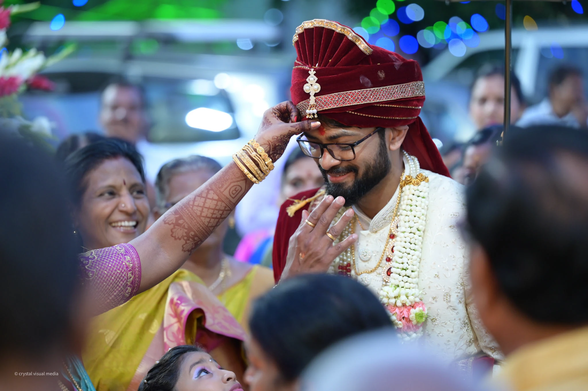 Joyful moment at a destination wedding in Kerala.
