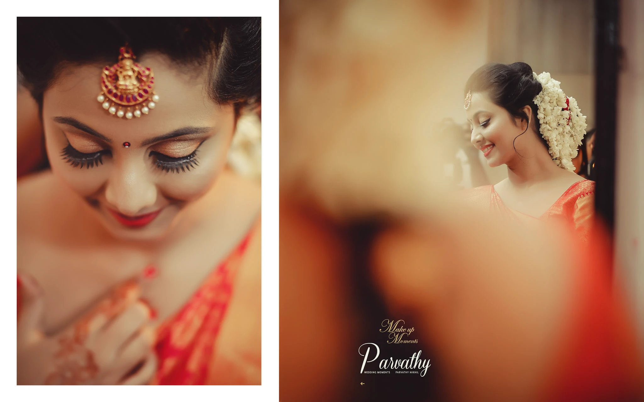Candid photography of a beautiful bride at a Palakkad wedding.