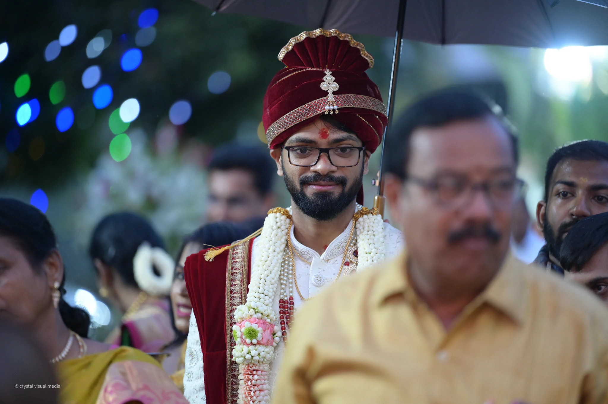 Couple's candid photo at a destination wedding.