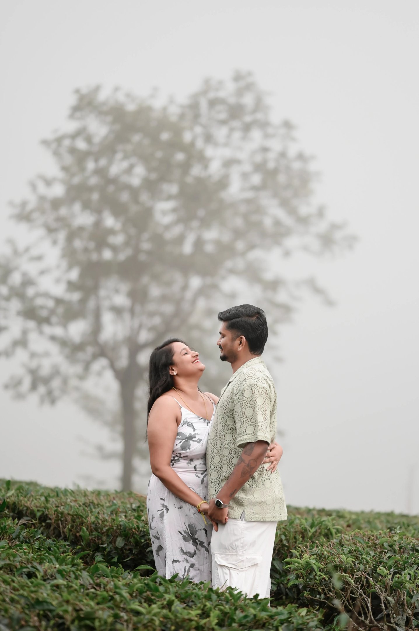A soft, romantic portrait of Sruthi from her Ooty save the date shoot.